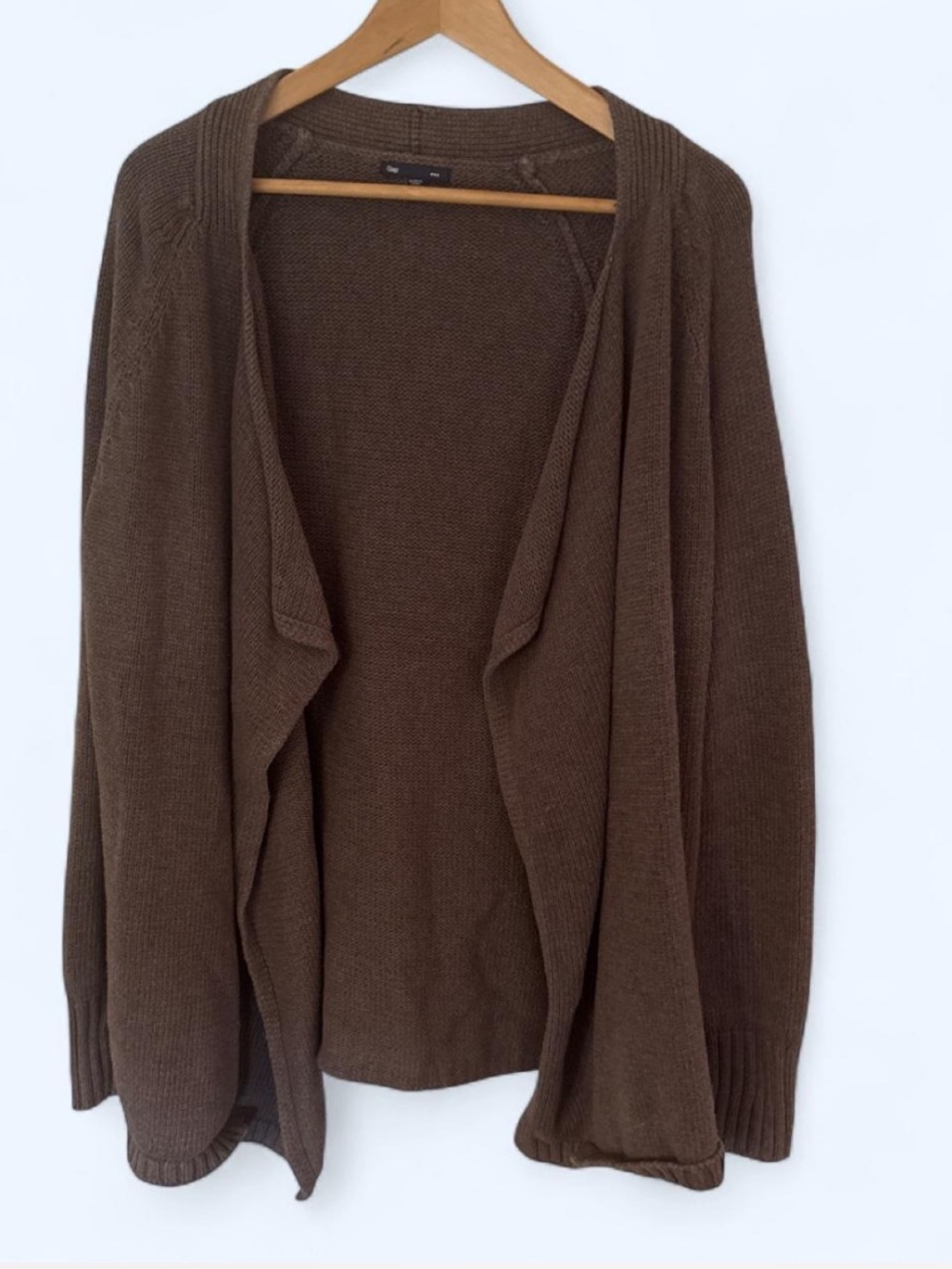 GAP Open-Front Brown Draped Cardigan